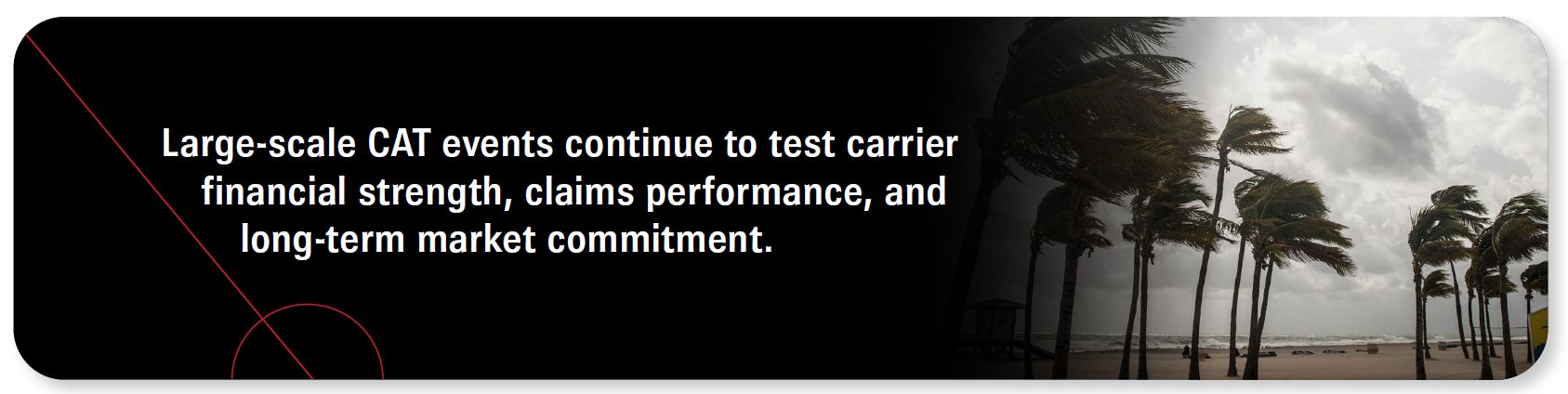 Large-scale CAT events continue to test carrier financial strength, claims performance, and long-term market commitment.